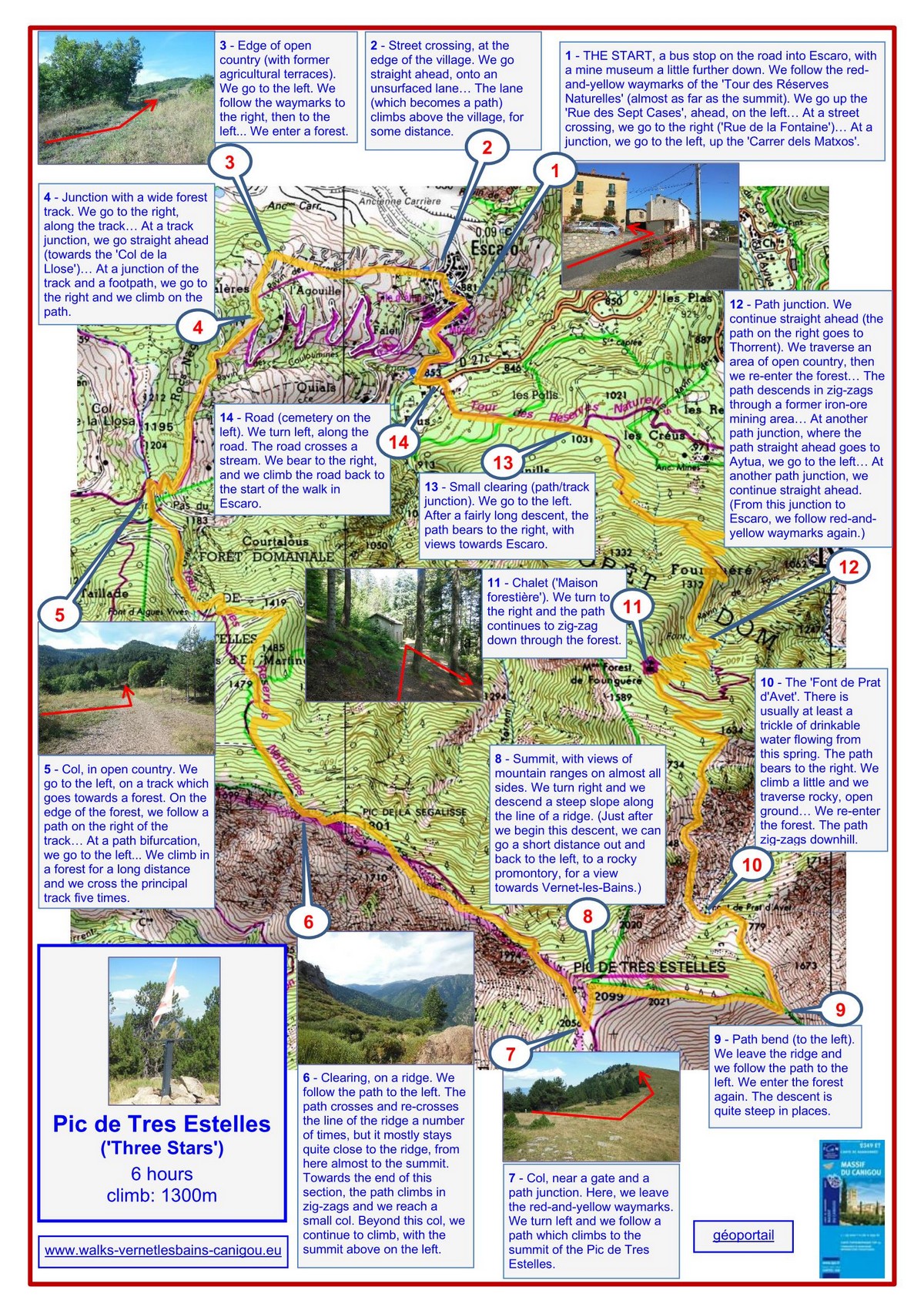 Pic de Tres Estelles (description) map
